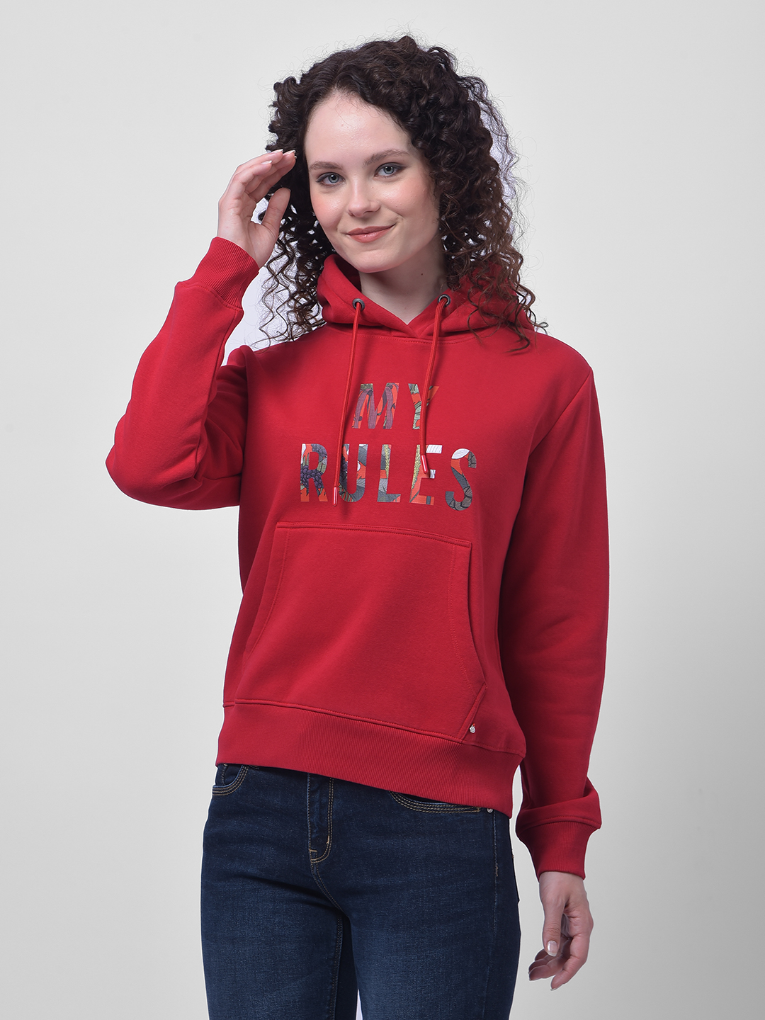 Numero Uno Women Red Graphic Hoodie